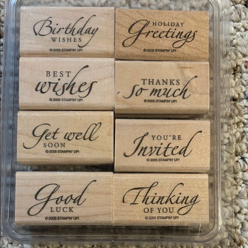 Stampin' Up! Natural Wood Sentiment Stamp Set - Sincere Salutations